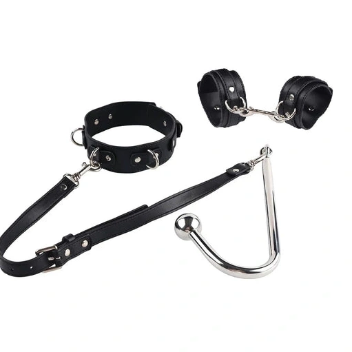 Anal Hooks and Hook Beaded with Cuffs 5334 Elegant Anal Collar 0806